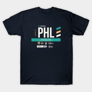 Philadelphia (PHL) Airport Code Baggage Tag T-Shirt